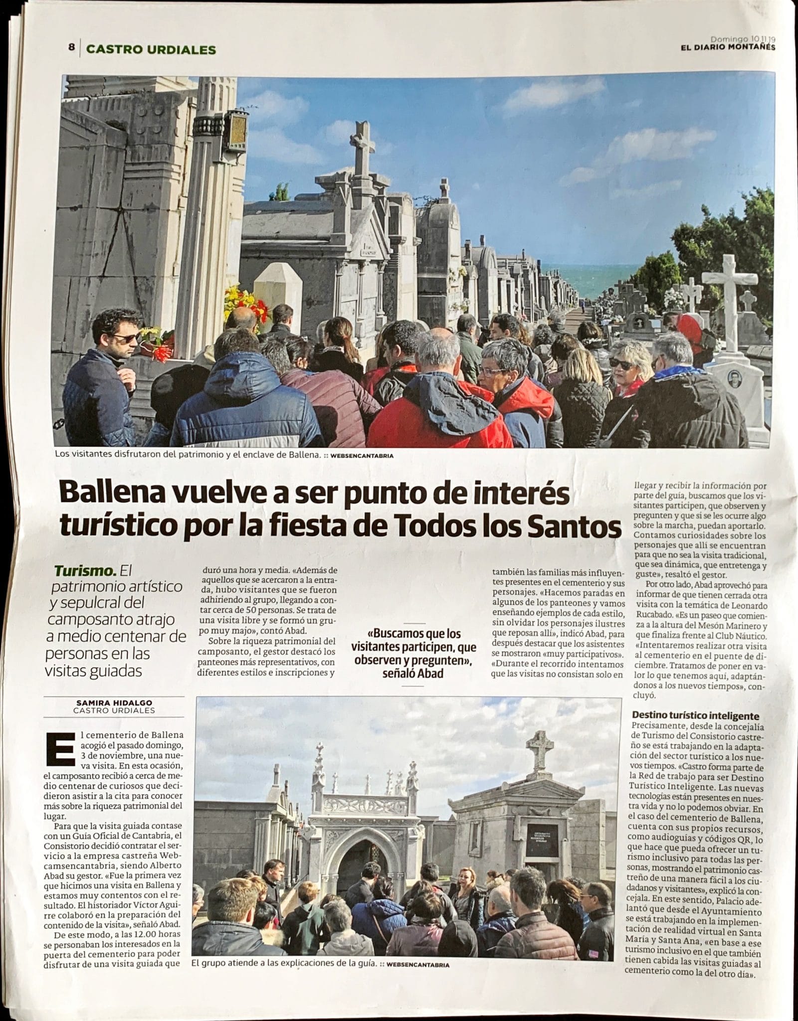 entrevista sobre visitas guiadas en el periódico